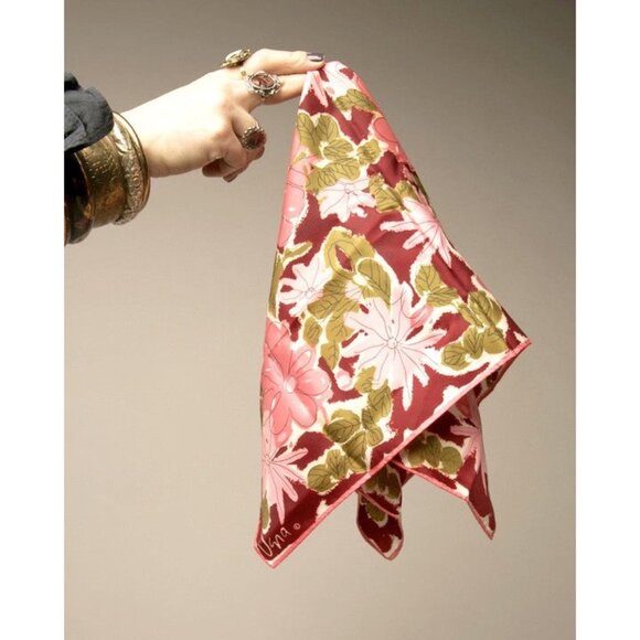 Vintage Vera 1970s Floral Silk Head Scarf - Picture 1 of 11
